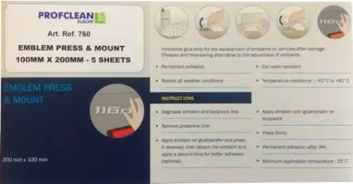 [760] Emblem Press & Mount 100mm x 200mm - 5 sheets