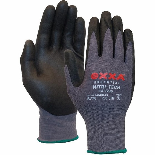 Gants de travail Nitril Tech Foam zwart/grijs 